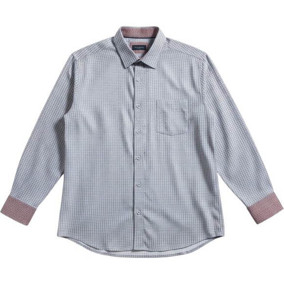 Johnston & Murphy Other - Johnston & Murphy Mens XL Blue Micro Check‎ Button Down Shirt Long Sleeve Cotton